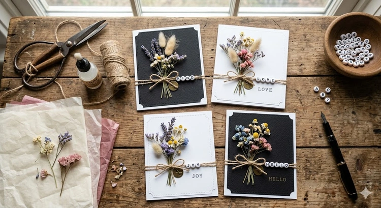 DIY Dried Flower Greeting Cards