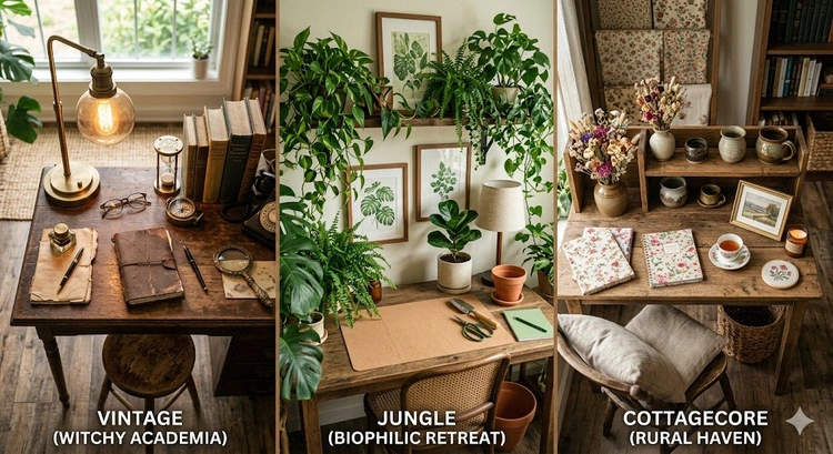 Home Office Makeover: Vintage, Jungle, and Cottagecore Design Ideas