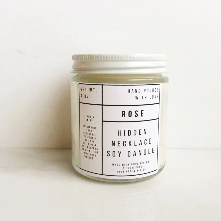 Hidden Necklace Soy Wax Candle Lightly Scented Candle