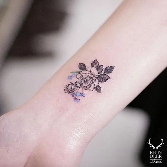 Rose Wrist Tattoo By Zihwa