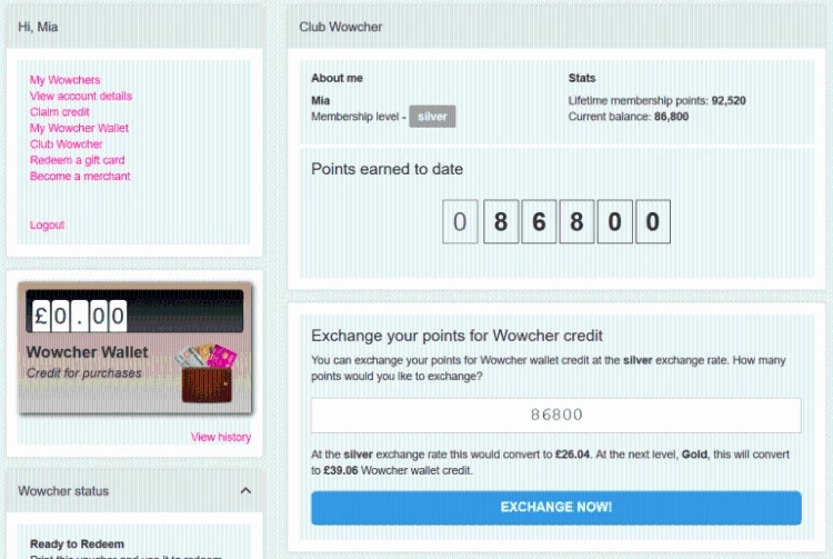 Wowcher Point System!