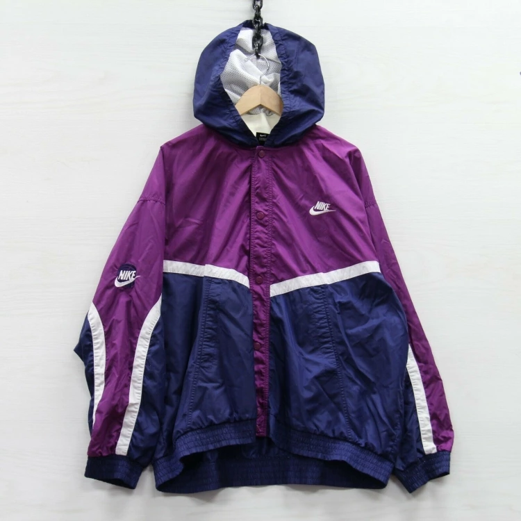 Image 1 - Vintage Nike Basketball Windbreaker Jacket 2XL Purple Blue Embroidered Swoosh