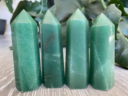 Green Aventurine Tower Point Natural Green Aventurine Stone Image 1