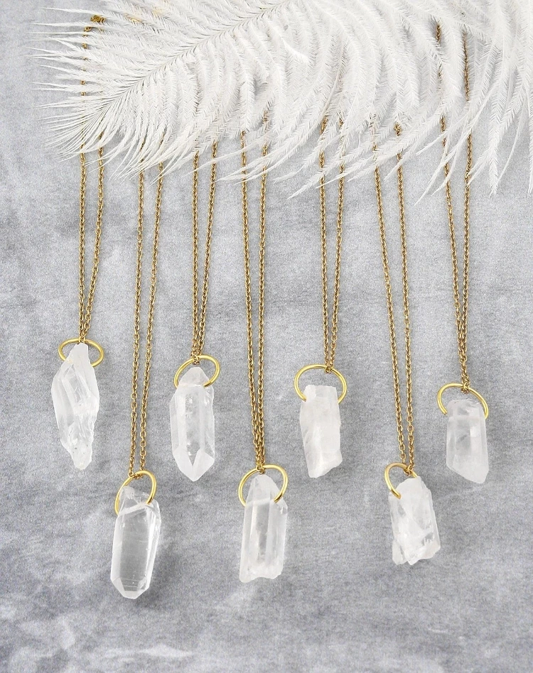 Clear Quartz Pendant Raw Quartz Necklace Rough Quartz Image 1