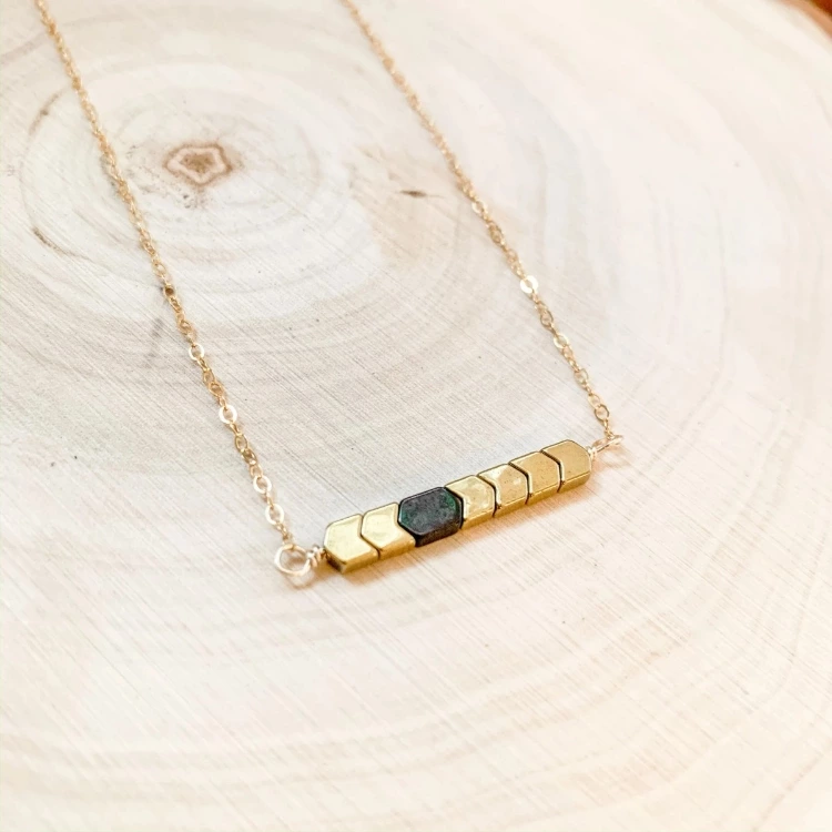 Hematite Arrow Bar Necklace Hematite Bar Necklace Plated Image 1