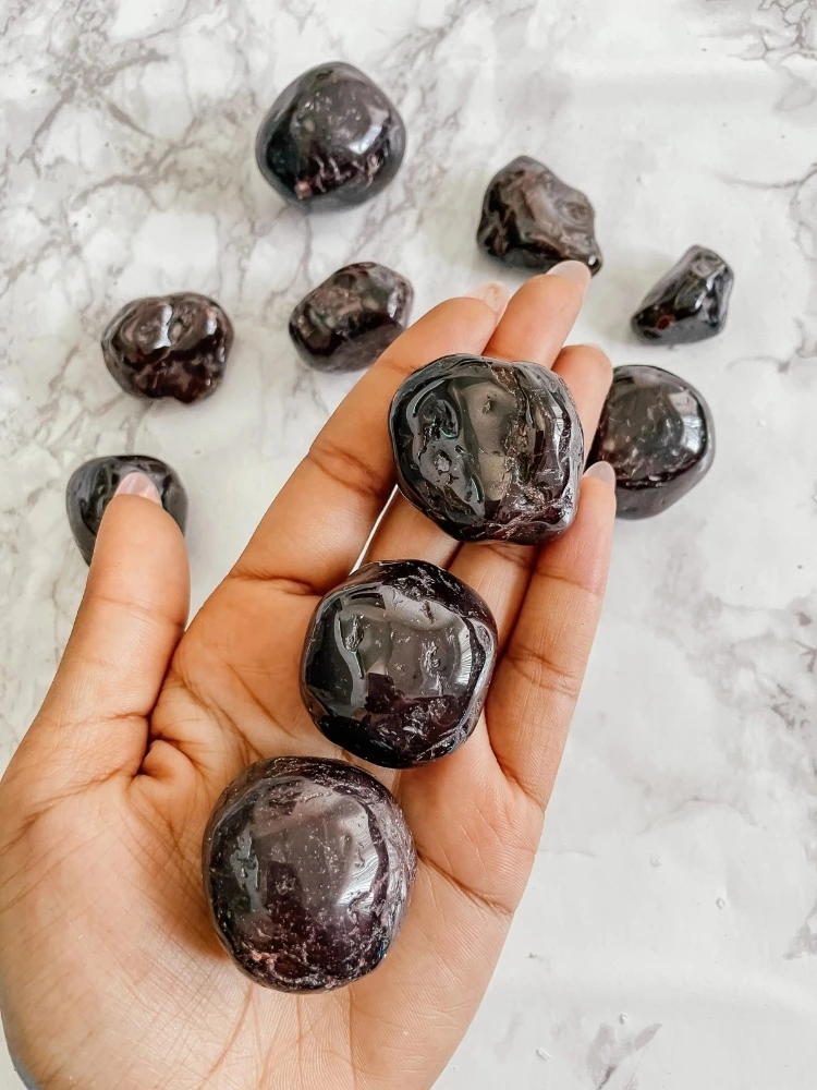 Tumbled Garnet Ethically Sourced Black Owned Garnet Tumbled Image 1