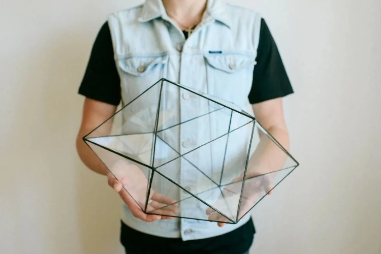 Large Glass Terrarium  Handmade Geometric Terrarium  Glass Image 0